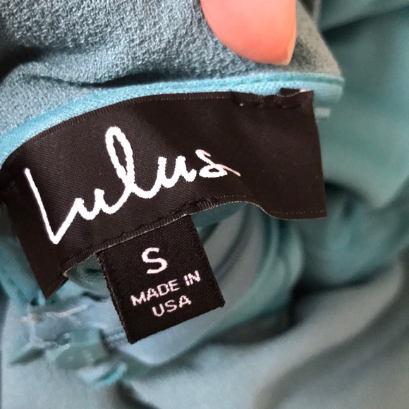 Lulus backless SEAFOAM GREEN cape dress, sz. s - Picture 7 of 8